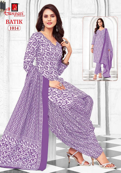 Batik Vol 10 Ganpati Cotton Patiyala Style Suits Manufacturer Ahmedabad