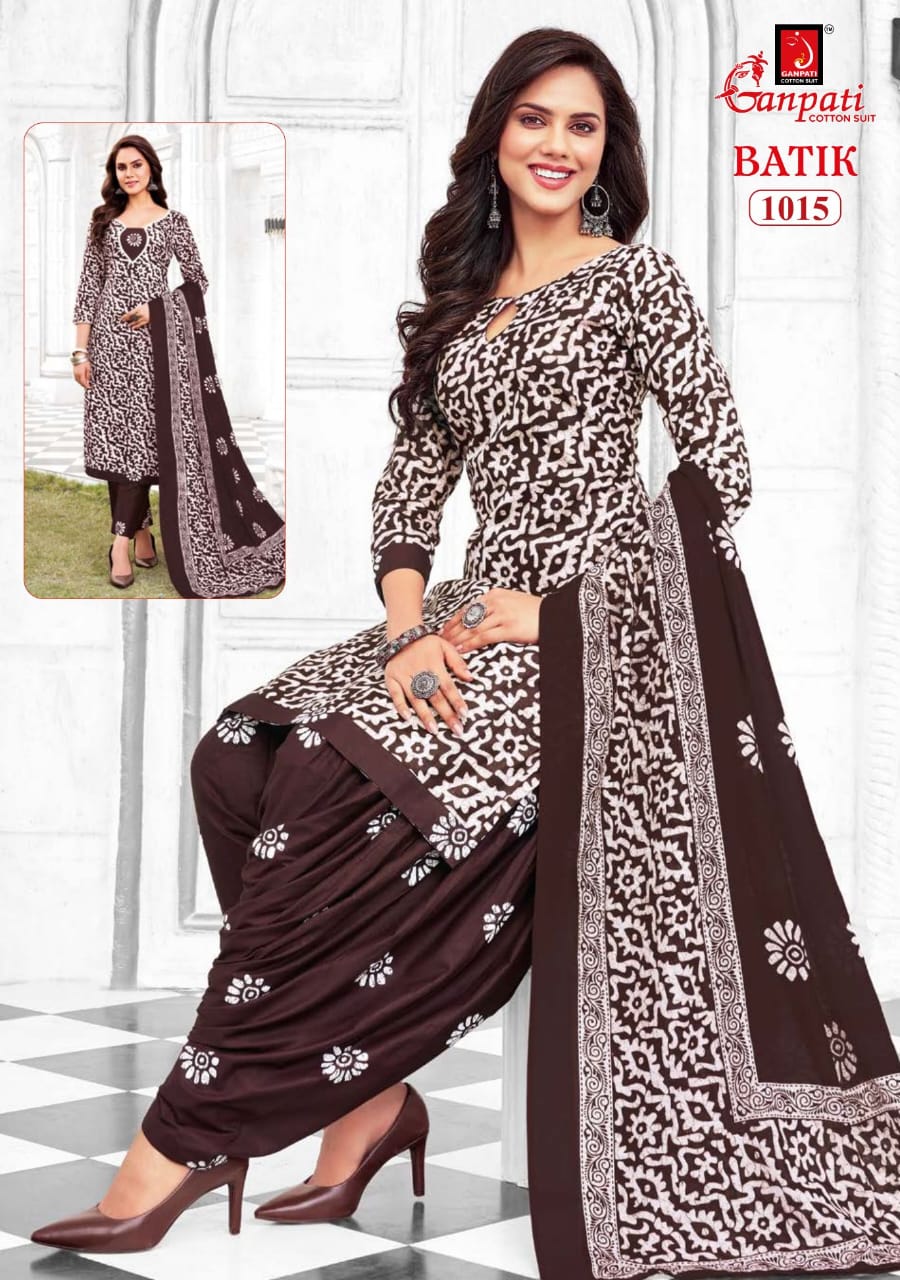 Batik Vol 10 Ganpati Cotton Patiyala Style Suits Manufacturer Ahmedabad