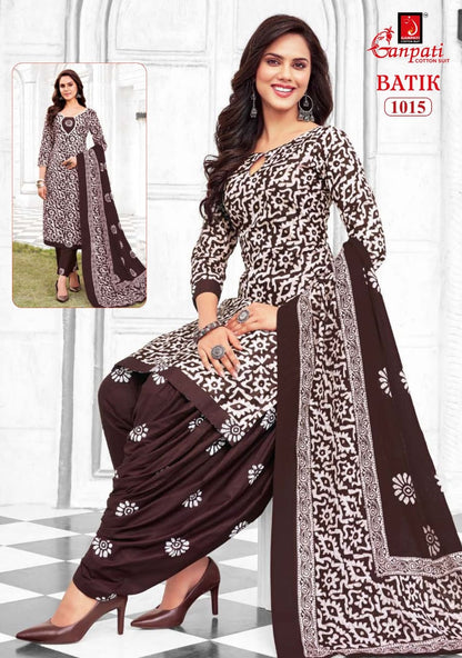 Batik Vol 10 Ganpati Cotton Patiyala Style Suits Manufacturer Ahmedabad