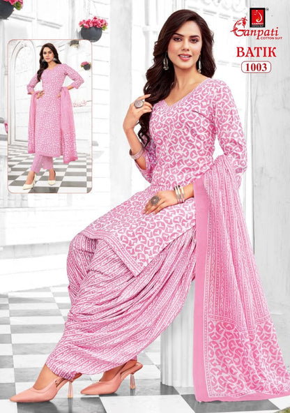 Batik Vol 10 Ganpati Cotton Patiyala Style Suits Manufacturer Ahmedabad