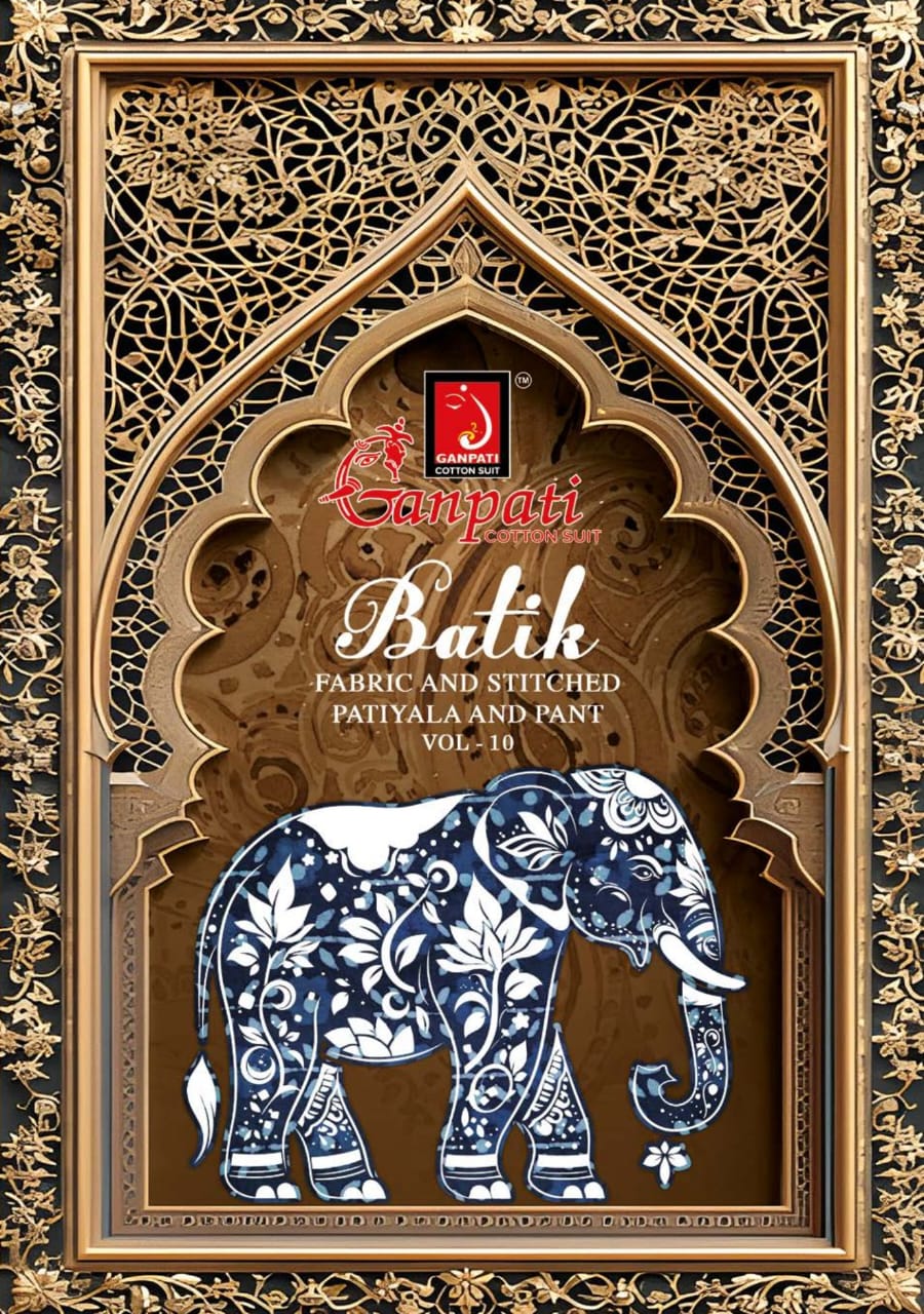 Batik Vol 10 Ganpati Cotton Patiyala Style Suits Manufacturer Ahmedabad