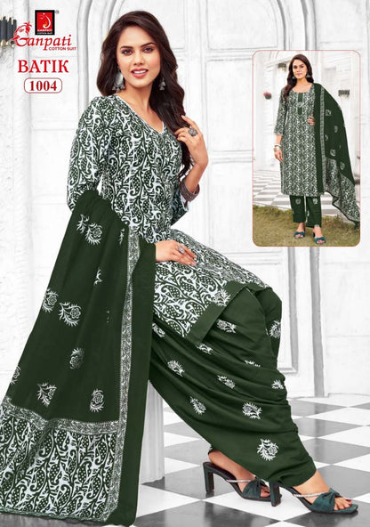 Batik Vol 10 Ganpati Cotton Patiyala Style Suits Manufacturer Ahmedabad