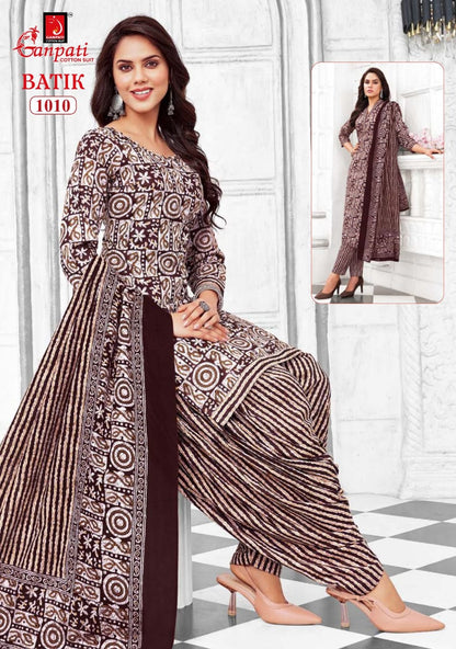 Batik Vol 10 Ganpati Cotton Patiyala Style Suits Manufacturer Ahmedabad