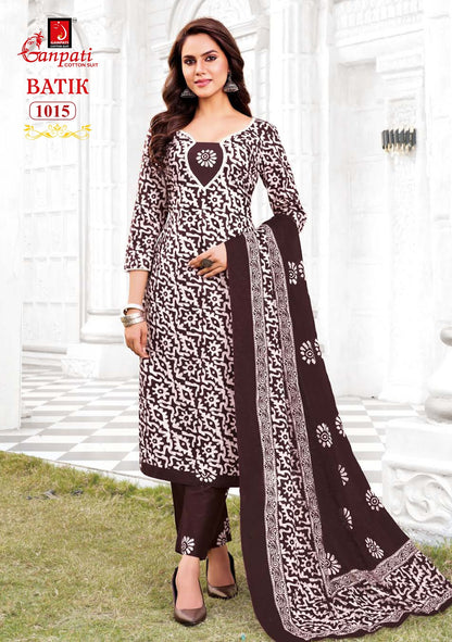 Batik Vol 10 With Pant Ganpati Cotton Salwar Suits Supplier India
