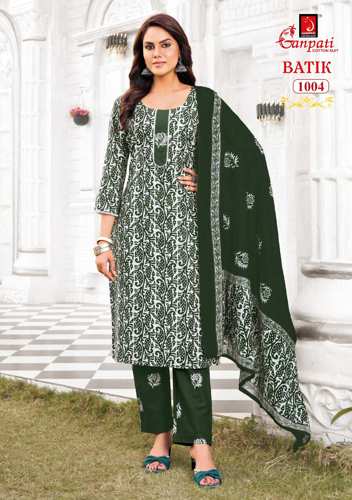 Batik Vol 10 With Pant Ganpati Cotton Salwar Suits Supplier India