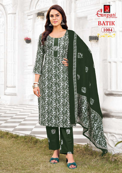 Batik Vol 10 With Pant Ganpati Cotton Salwar Suits Supplier India