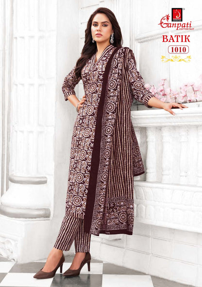 Batik Vol 10 With Pant Ganpati Cotton Salwar Suits Supplier India