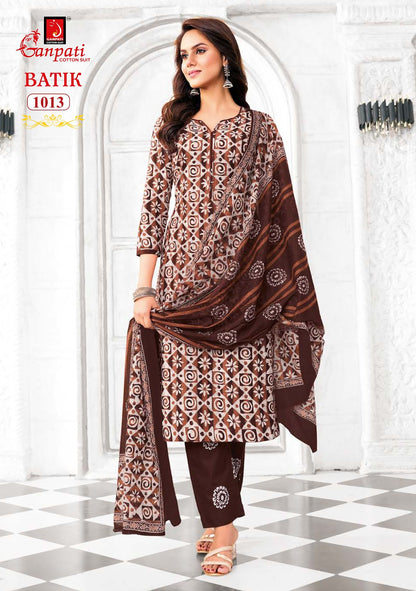 Batik Vol 10 With Pant Ganpati Cotton Salwar Suits Supplier India
