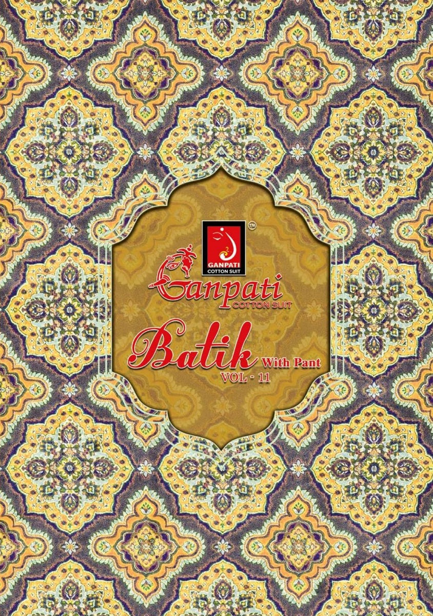 Batik Vol 11 Ganpati Cotton Pant Style Suits Exporter Gujarat