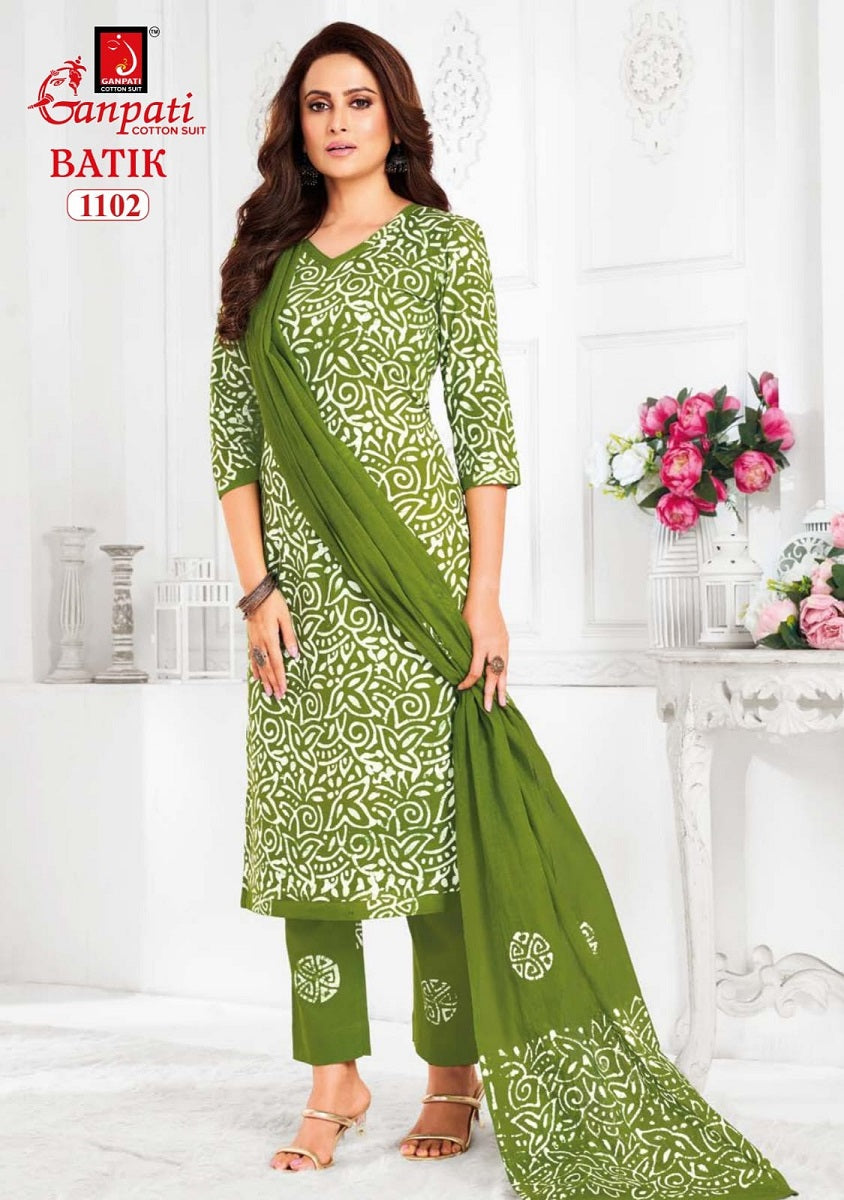 Batik Vol 11 Ganpati Cotton Pant Style Suits Exporter Gujarat