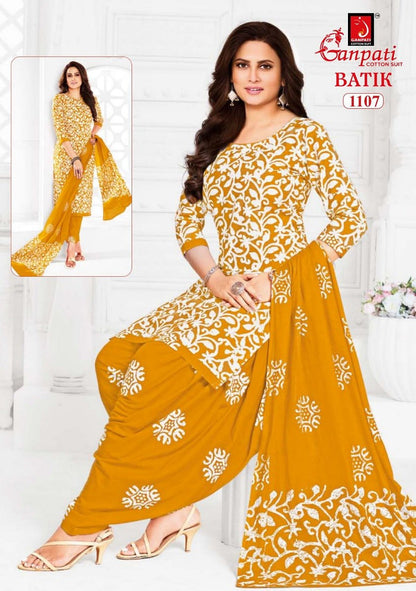 Batik Vol 11 Ganpati Readymade Cotton Patiyala Suits Wholesale