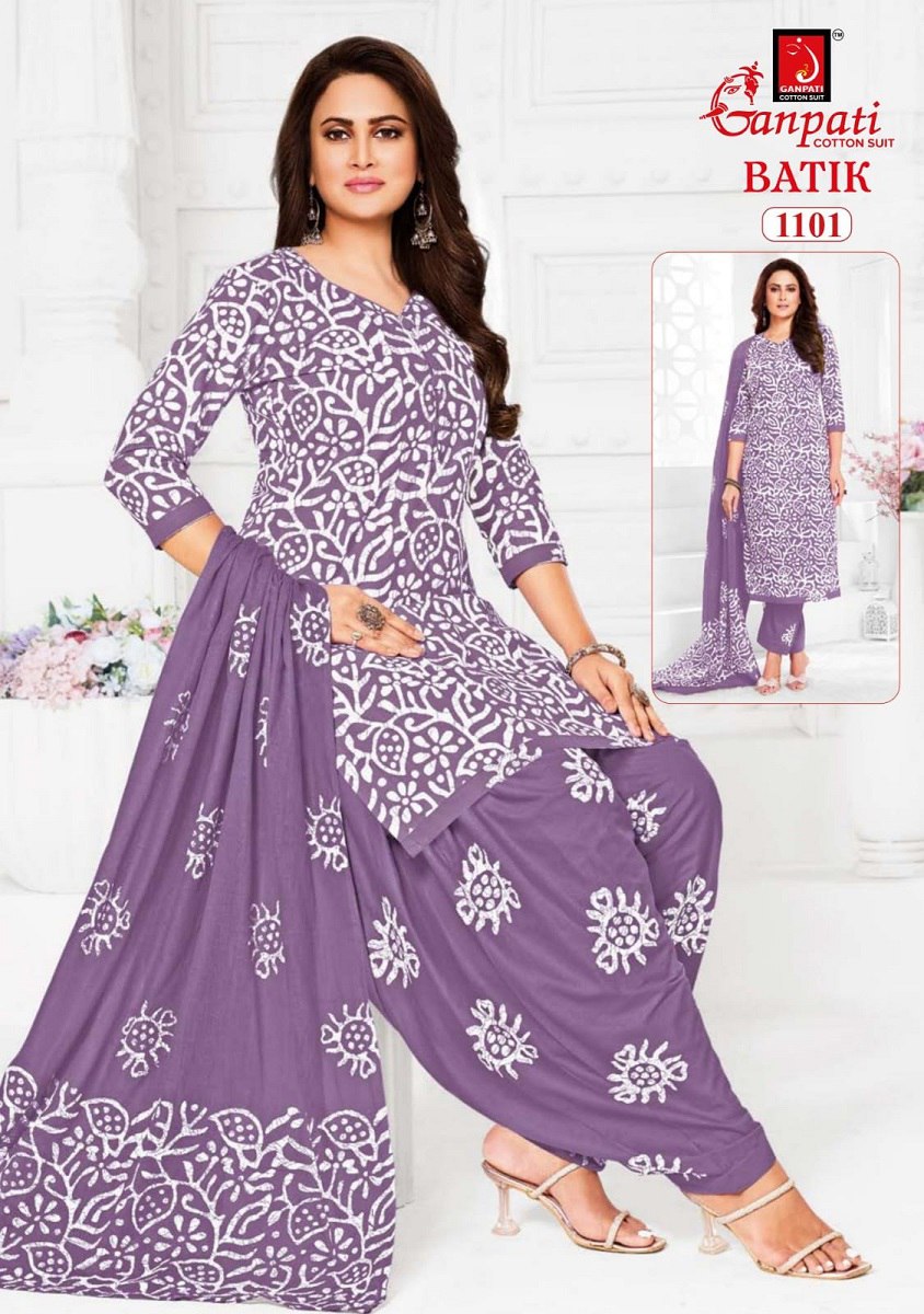Batik Vol 11 Ganpati Readymade Cotton Patiyala Suits Wholesale