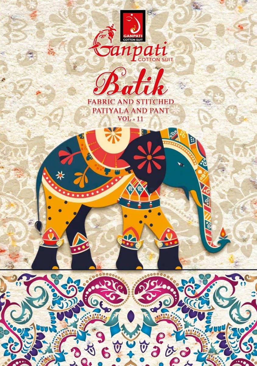 Batik Vol 11 Ganpati Readymade Cotton Patiyala Suits Wholesale