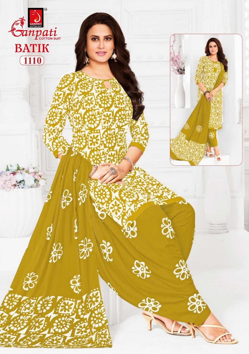 Batik Vol 11 Ganpati Readymade Cotton Patiyala Suits Wholesale