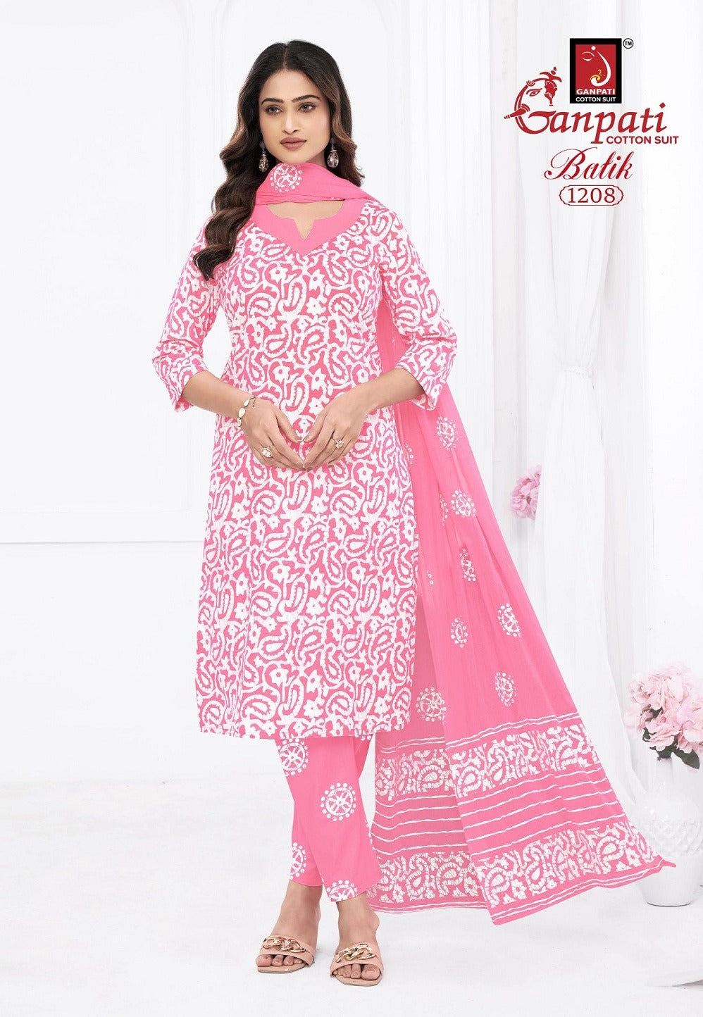 Batik Vol 12 Ganpati Cotton Readymade Pant Style Suits Wholesaler India