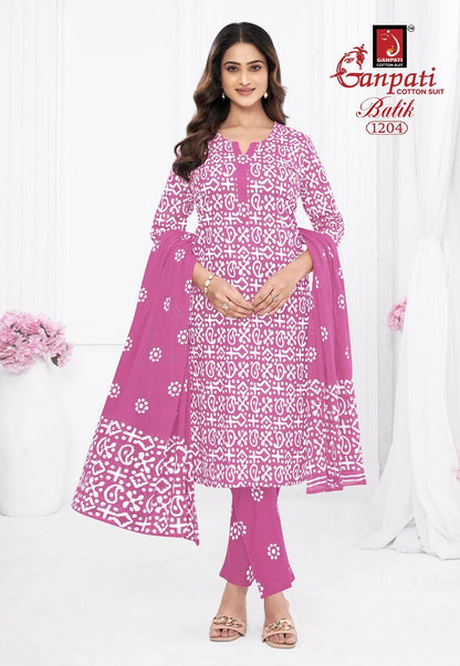 Batik Vol 12 Ganpati Cotton Readymade Pant Style Suits Wholesaler India