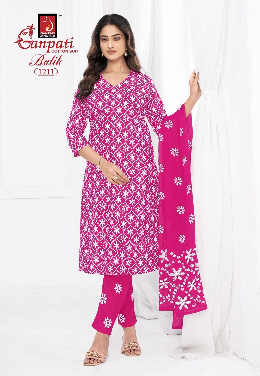 Batik Vol 12 Ganpati Cotton Readymade Pant Style Suits Wholesaler India