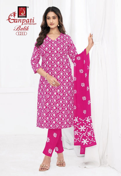 Batik Vol 12 Ganpati Cotton Readymade Pant Style Suits Wholesaler India