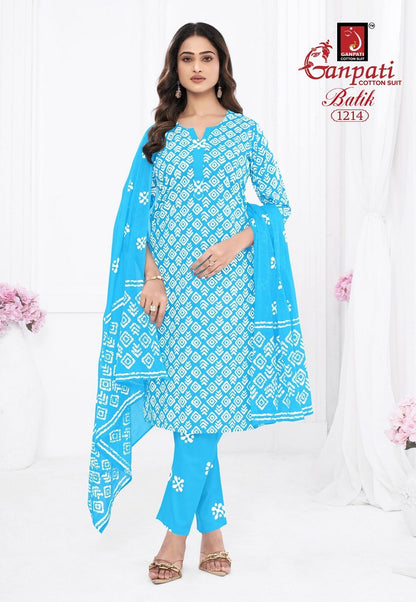 Batik Vol 12 Ganpati Cotton Readymade Pant Style Suits Wholesaler India