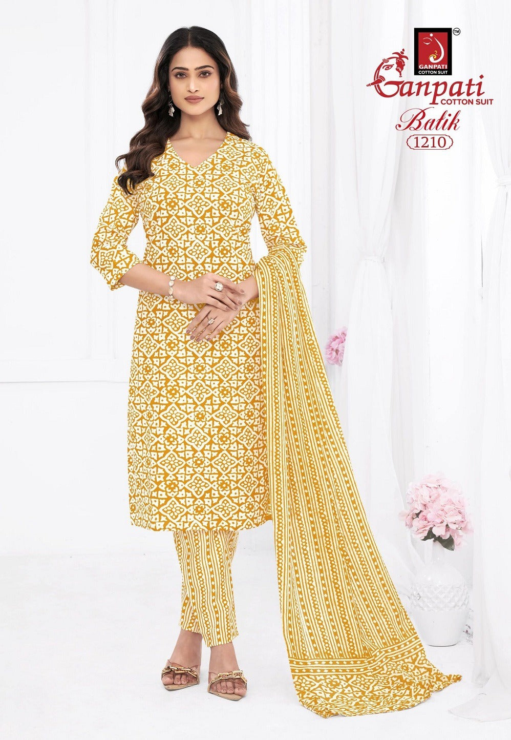 Batik Vol 12 Ganpati Cotton Readymade Pant Style Suits Wholesaler India