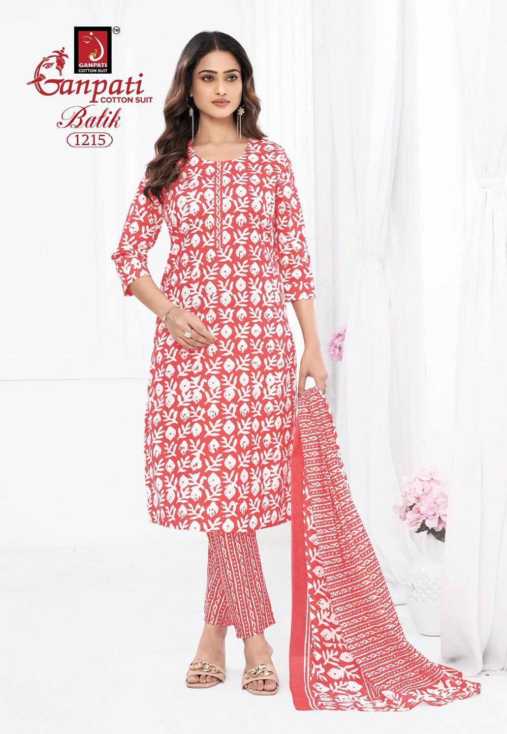 Batik Vol 12 Ganpati Cotton Readymade Pant Style Suits Wholesaler India