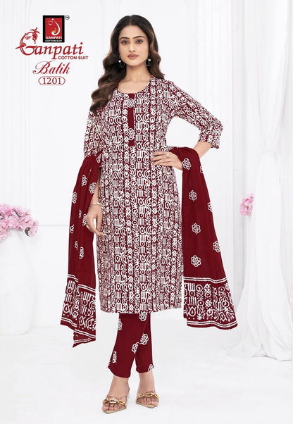 Batik Vol 12 Ganpati Cotton Readymade Pant Style Suits Wholesaler India