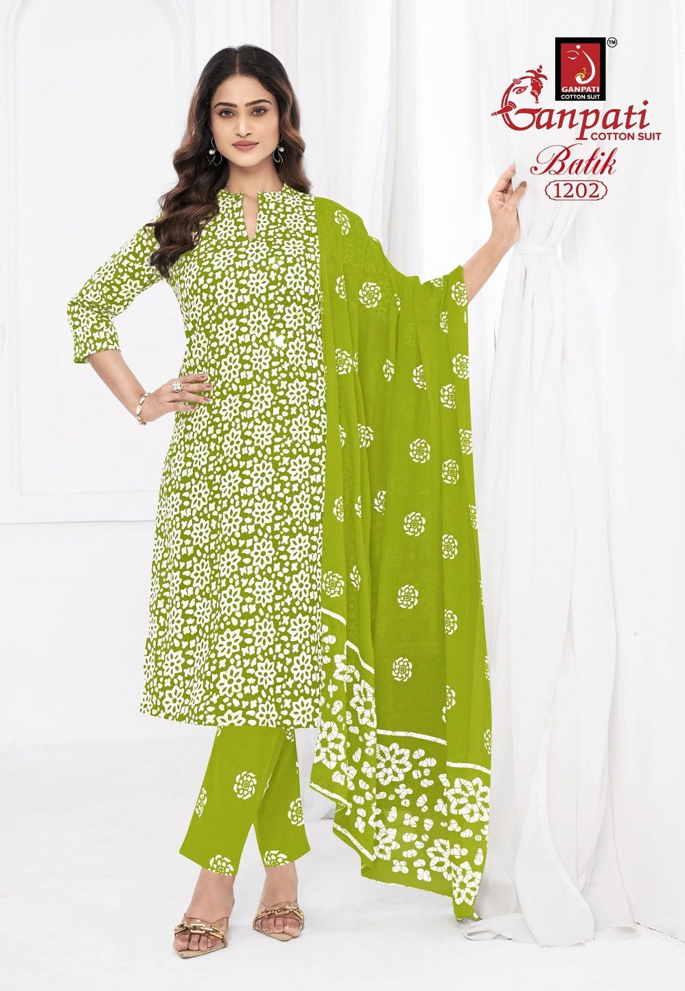 Batik Vol 12 Ganpati Cotton Readymade Pant Style Suits Wholesaler India