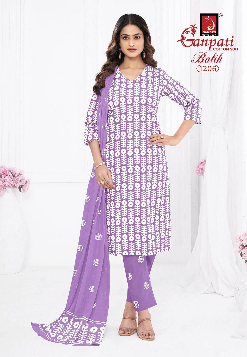 Batik Vol 12 Ganpati Cotton Readymade Pant Style Suits Wholesaler India
