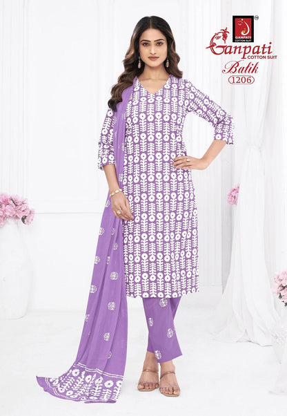 Batik Vol 12 Ganpati Cotton Readymade Pant Style Suits Wholesaler India