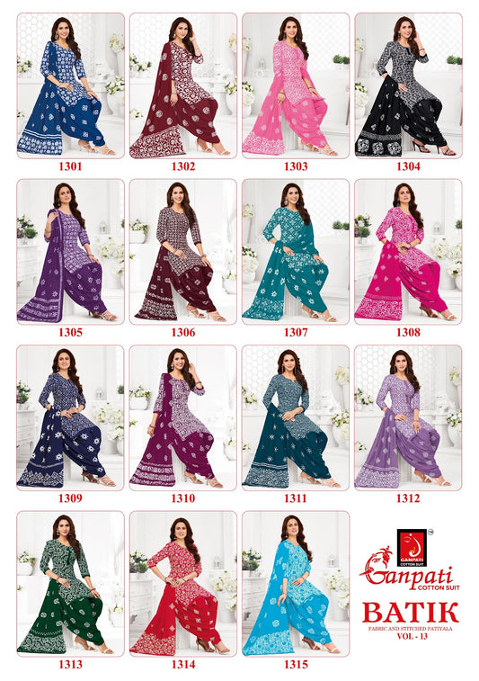 Batik Vol 13 Patiyala Ganpati Cotton Dress Material Wholesaler India