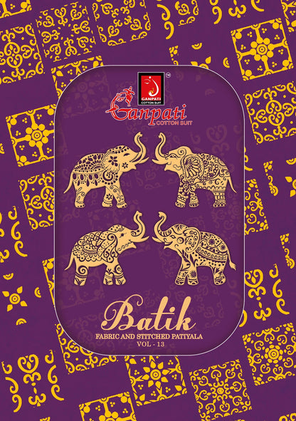Batik Vol 13 Patiyala Ganpati Cotton Dress Material Wholesaler India