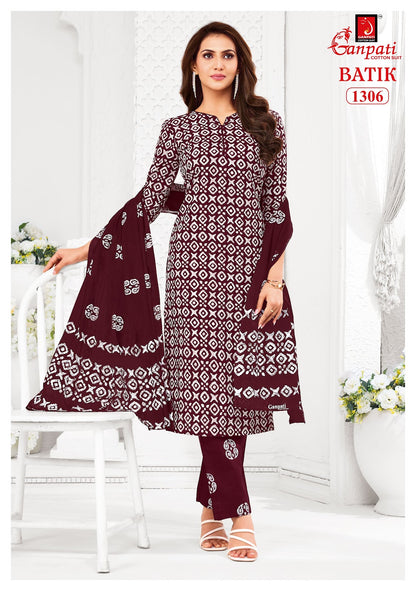Batik Vol 13 With Pant Ganpati Cotton Dress Material Wholesaler India