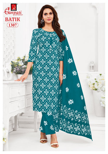 Batik Vol 13 With Pant Ganpati Cotton Dress Material Wholesaler India