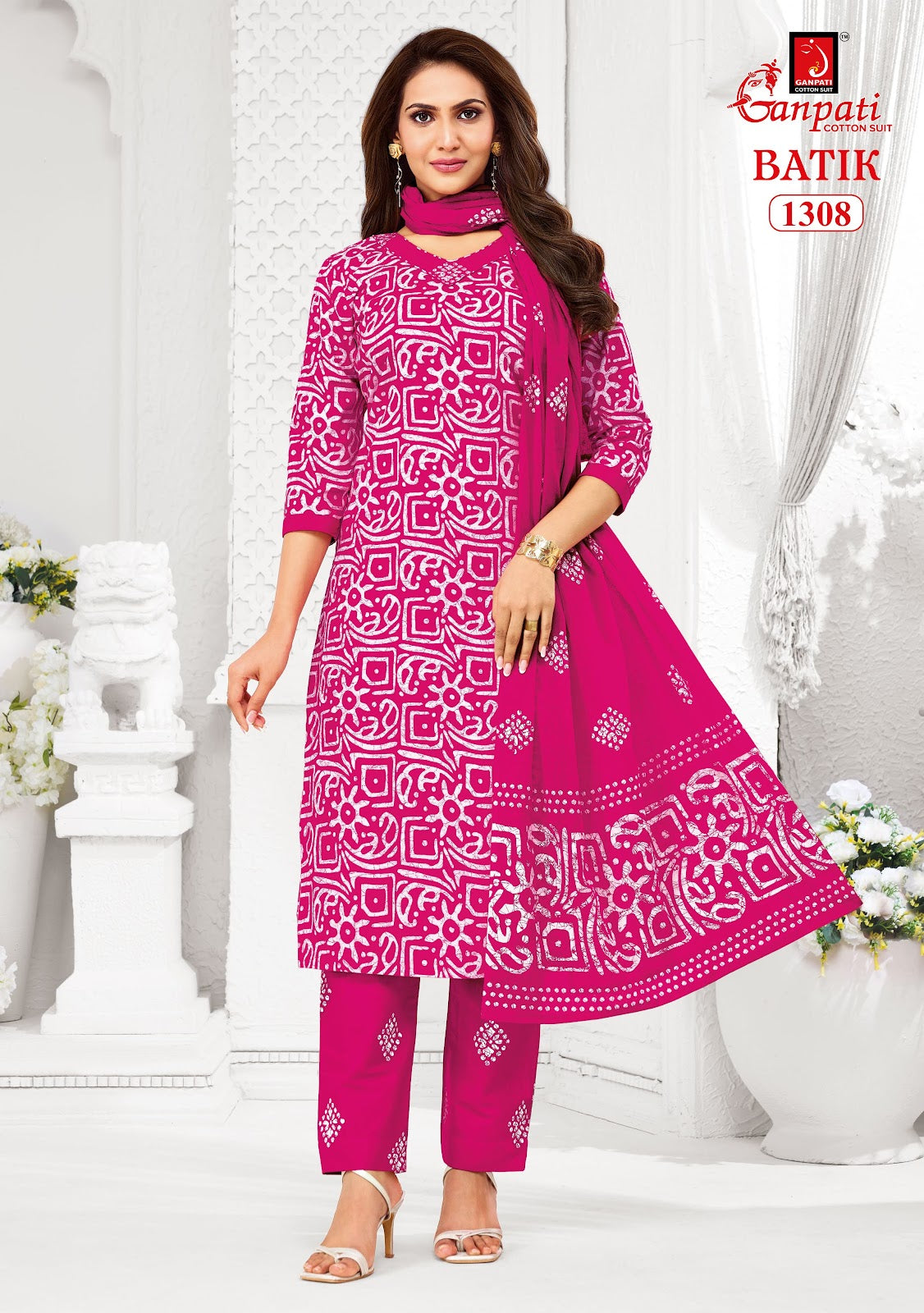 Batik Vol 13 With Pant Ganpati Cotton Dress Material Wholesaler India
