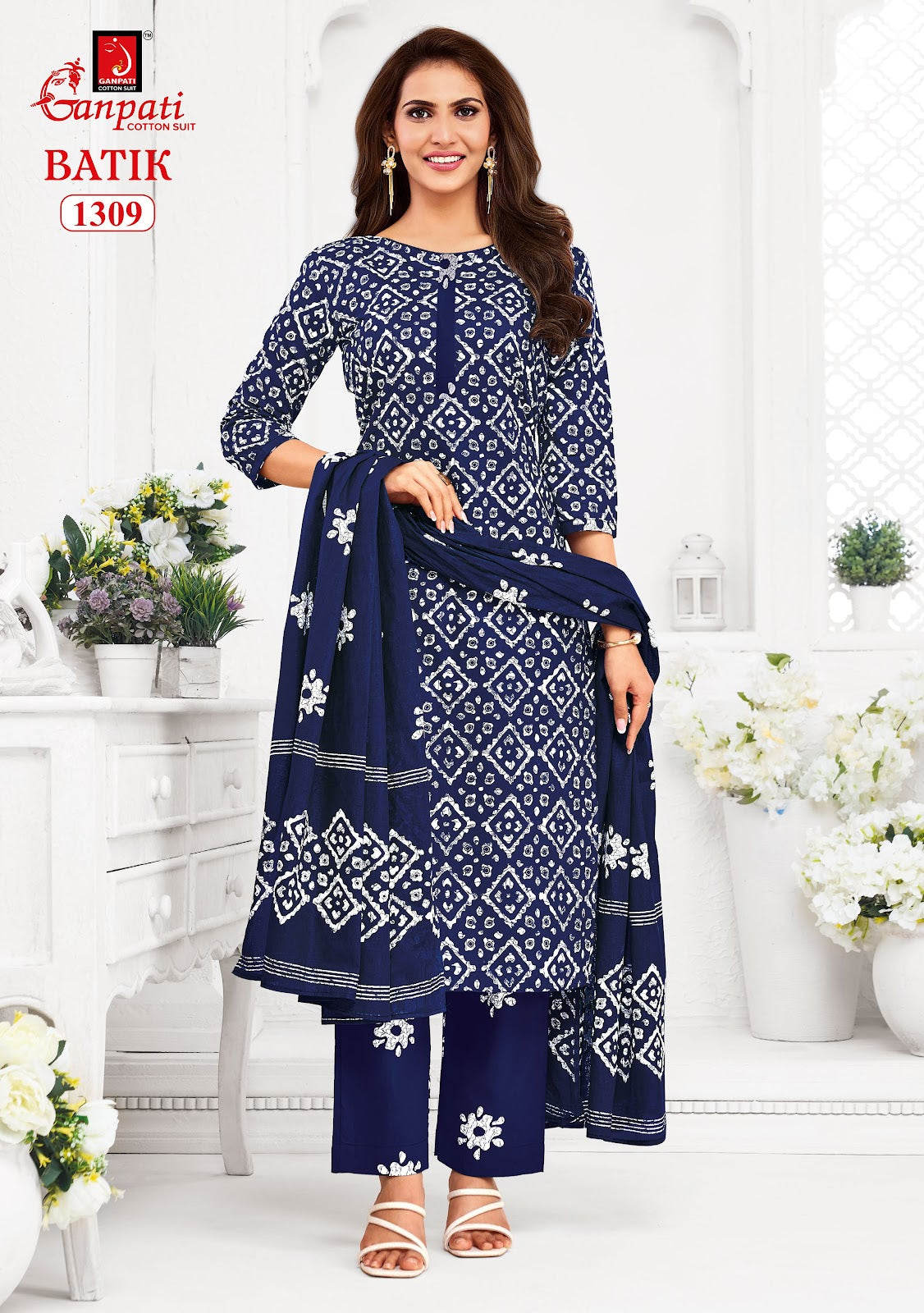Batik Vol 13 With Pant Ganpati Cotton Dress Material Wholesaler India