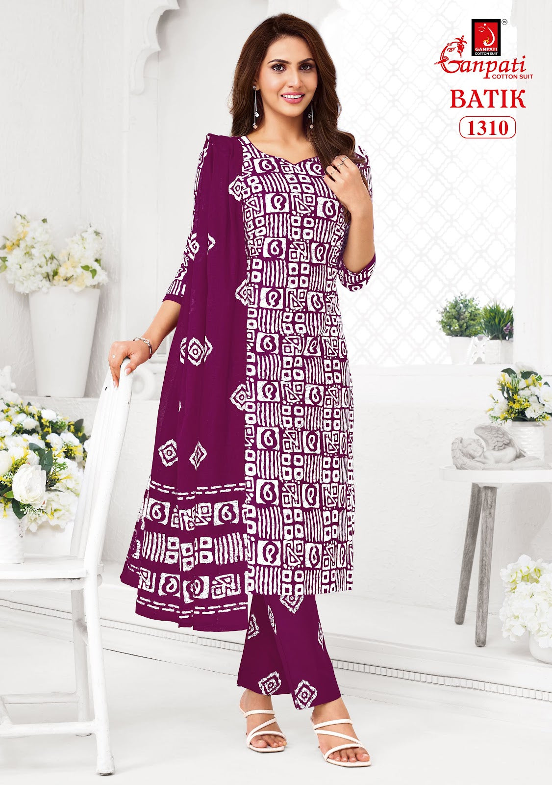 Batik Vol 13 With Pant Ganpati Cotton Dress Material Wholesaler India