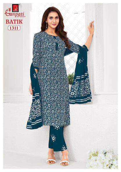 Batik Vol 13 With Pant Ganpati Cotton Dress Material Wholesaler India