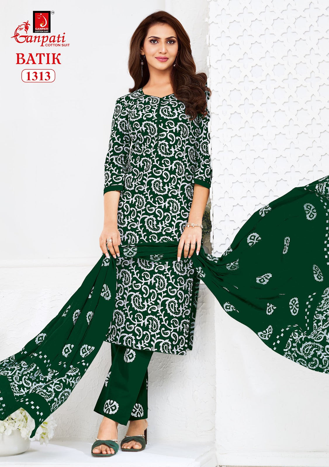 Batik Vol 13 With Pant Ganpati Cotton Dress Material Wholesaler India