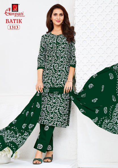 Batik Vol 13 With Pant Ganpati Cotton Dress Material Wholesaler India