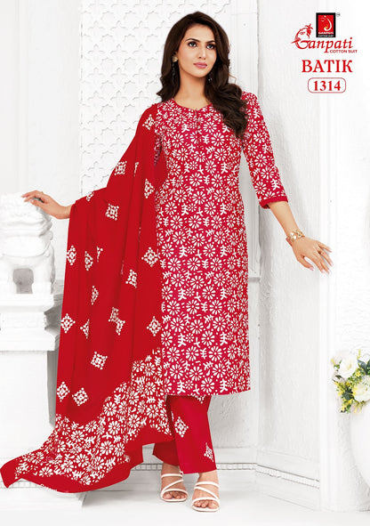 Batik Vol 13 With Pant Ganpati Cotton Dress Material Wholesaler India