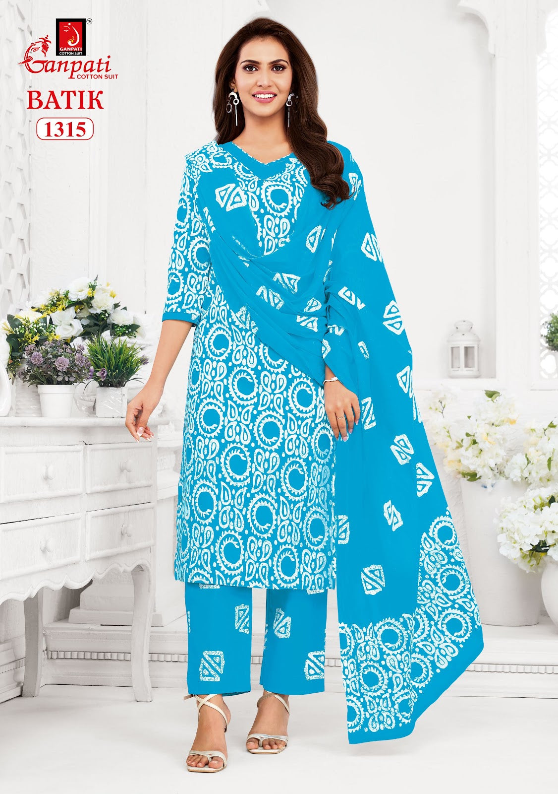 Batik Vol 13 With Pant Ganpati Cotton Dress Material Wholesaler India