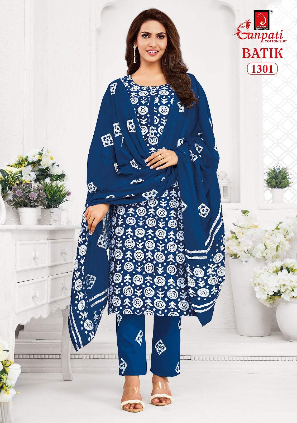Batik Vol 13 With Pant Ganpati Cotton Dress Material Wholesaler India