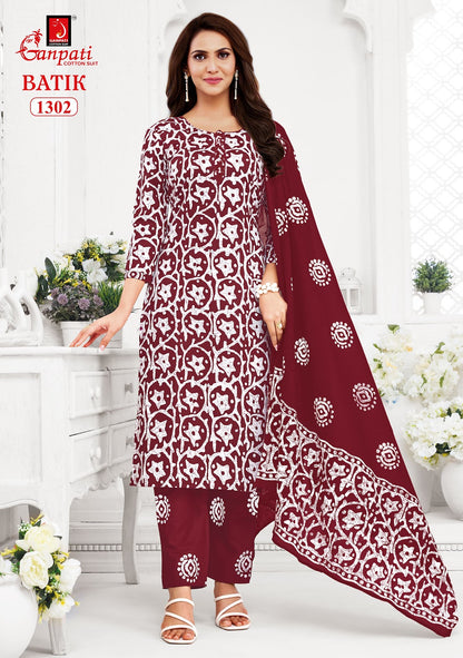 Batik Vol 13 With Pant Ganpati Cotton Dress Material Wholesaler India
