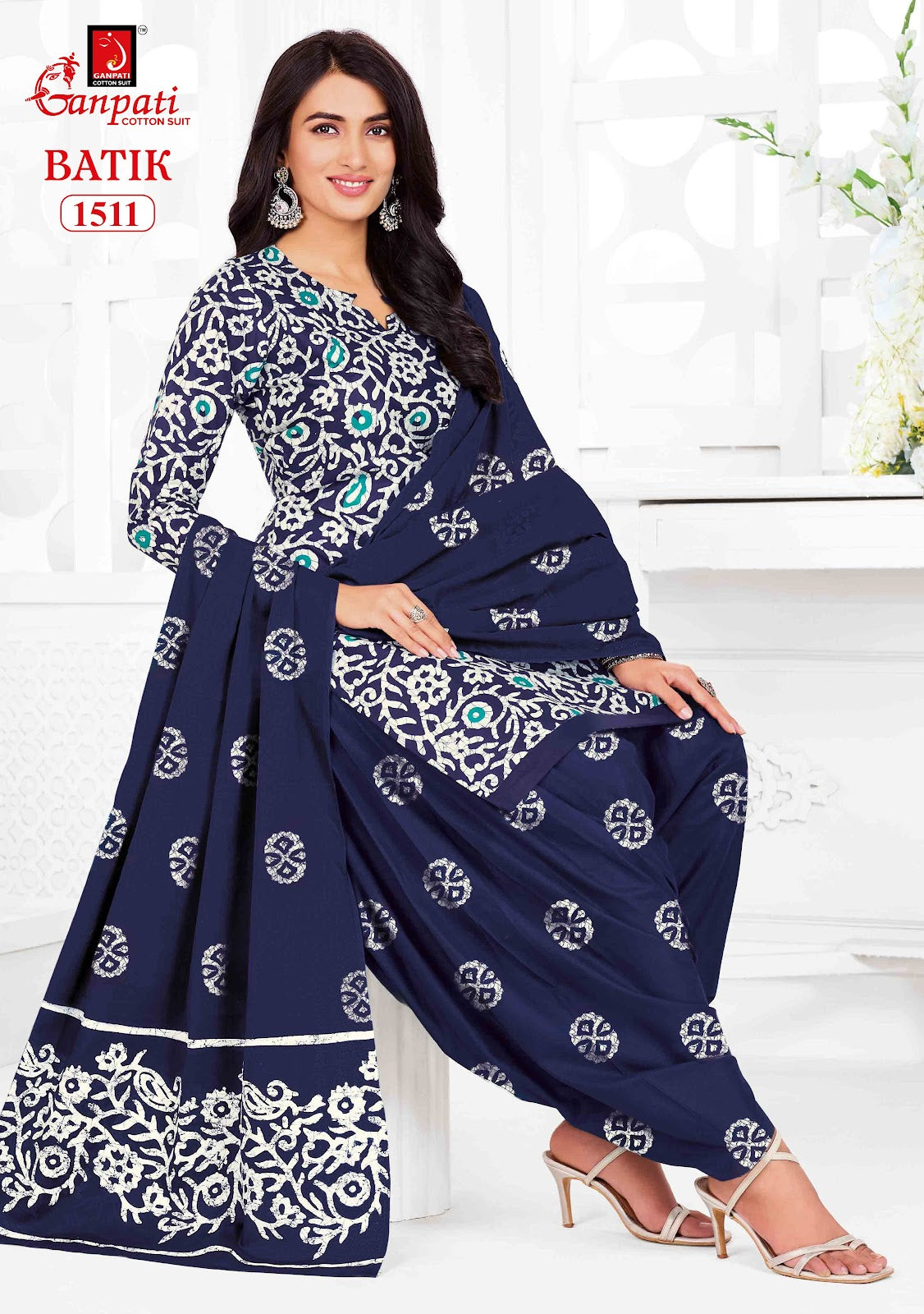 Batik Vol 15 Ganpati Cotton Dress Material Manufacturer Ahmedabad
