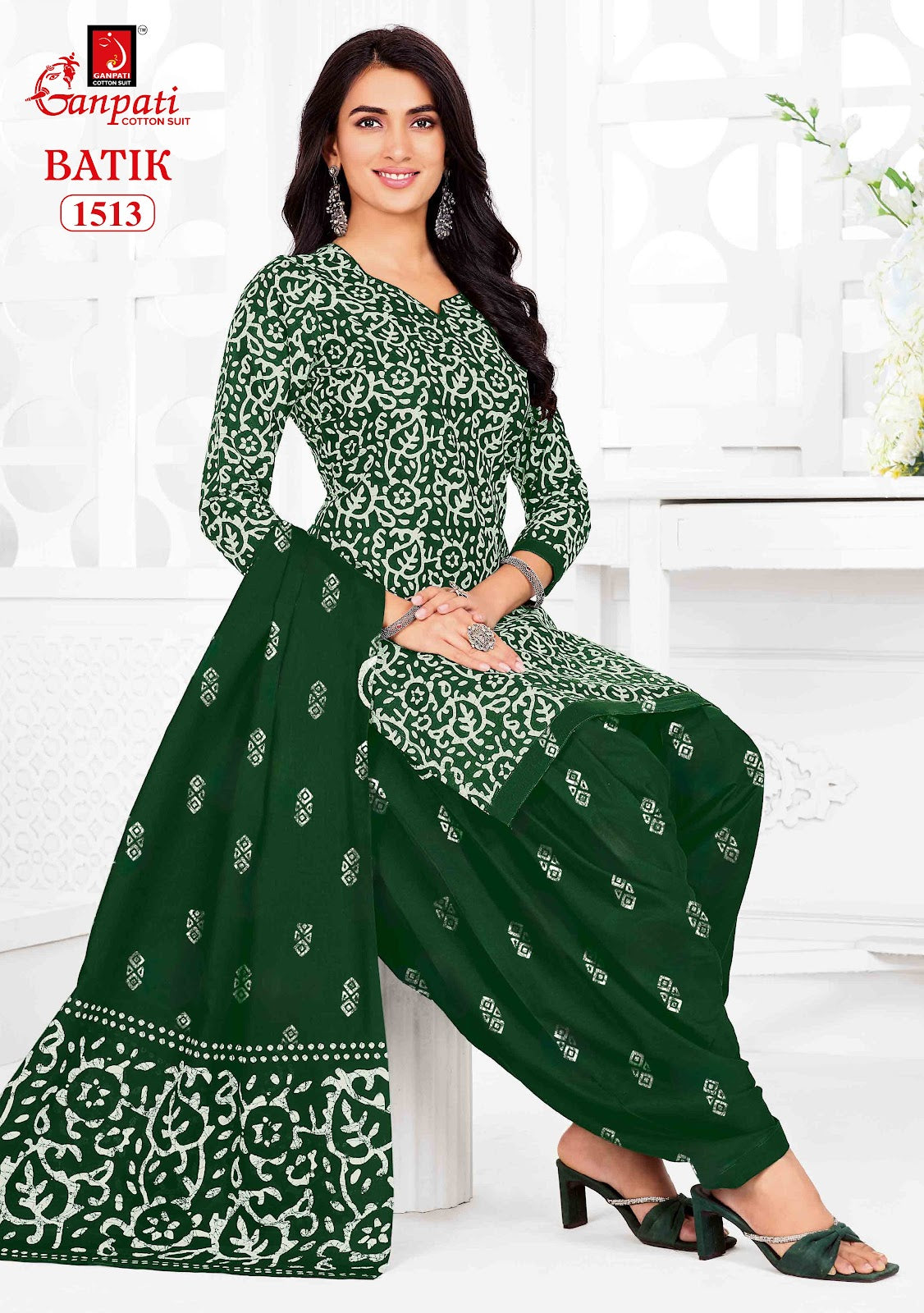 Batik Vol 15 Ganpati Cotton Dress Material Manufacturer Ahmedabad