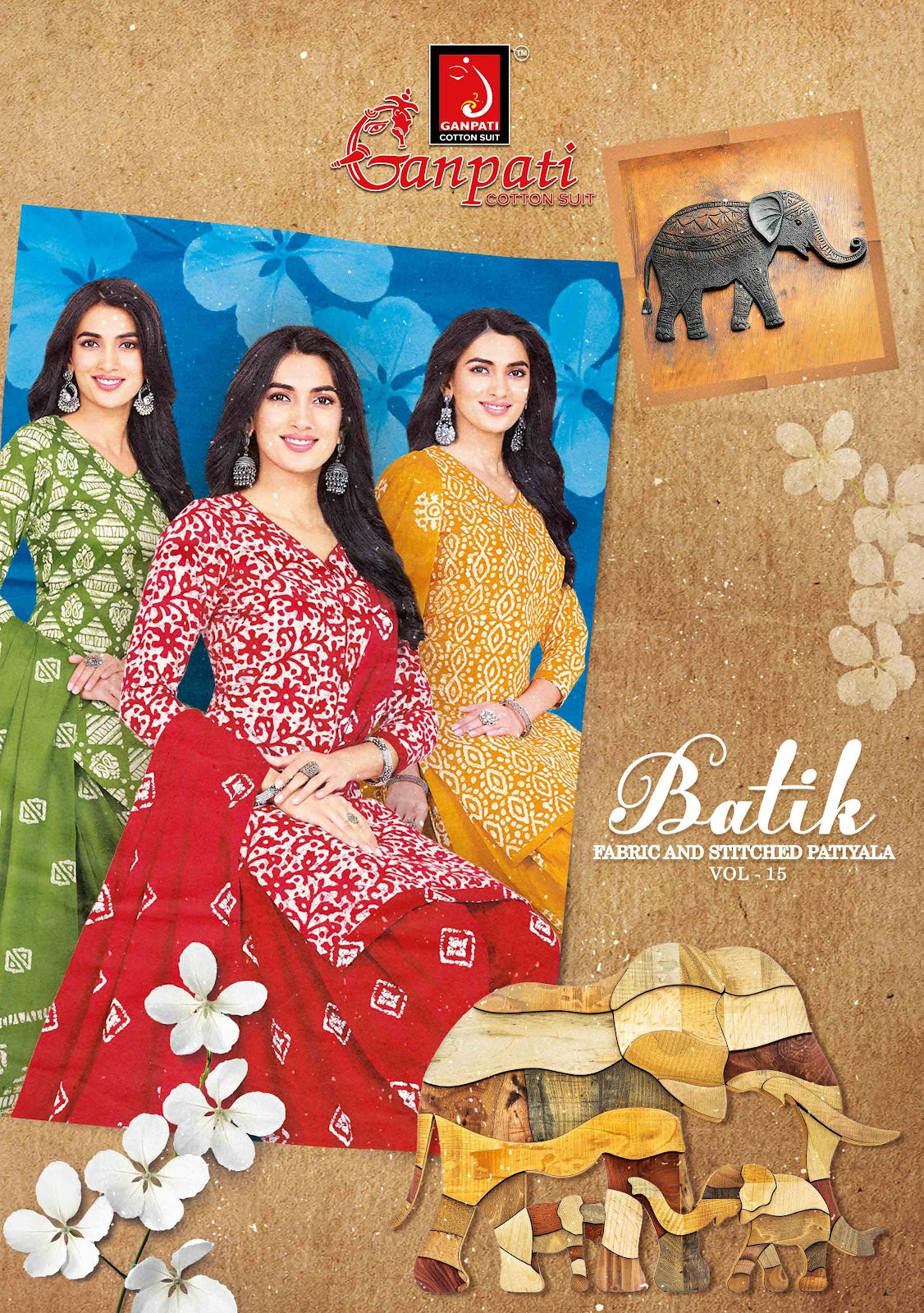 Batik Vol 15 Ganpati Cotton Dress Material Manufacturer Ahmedabad