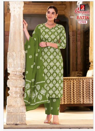 Batik Vol 15 Ganpati Readymade Cotton Pant Suits Exporter Ahmedabad