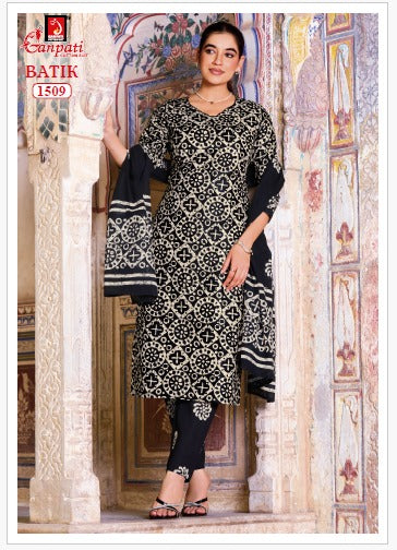 Batik Vol 15 Ganpati Readymade Cotton Pant Suits Exporter Ahmedabad