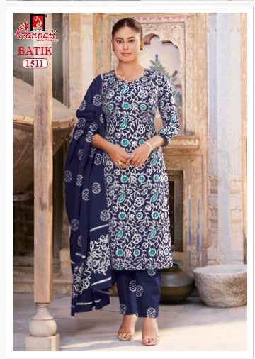 Batik Vol 15 Ganpati Readymade Cotton Pant Suits Exporter Ahmedabad