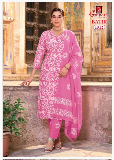 Batik Vol 15 Ganpati Readymade Cotton Pant Suits Exporter Ahmedabad